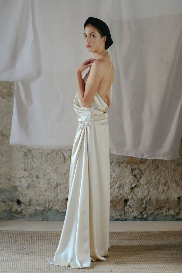 Vestido de novia de crepe satén
