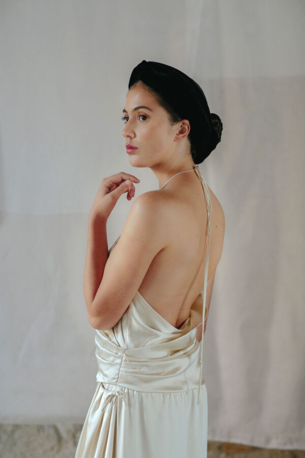 Vestido de novia de crepe satén